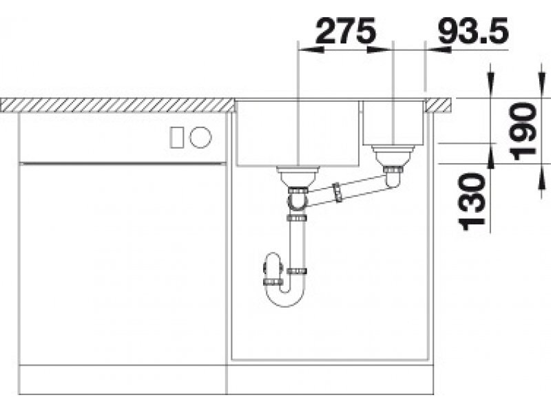 Купить Мойка Blanco Subline 340/160-F 523568 антрацит