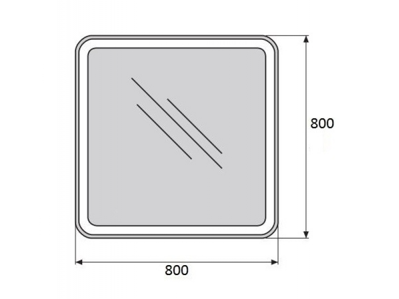 Купить Зеркало BelBagno SPC-MAR-800-800-LED-BTN 80x 80 см со встроенным светильником и кнопочным выключателем