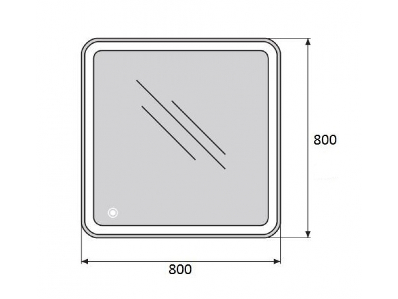 Купить Зеркало BelBagno 80 x 80 см, со встроенным светильником и сенсорным выключателем, SPC-MAR-800-800-LED-TCH