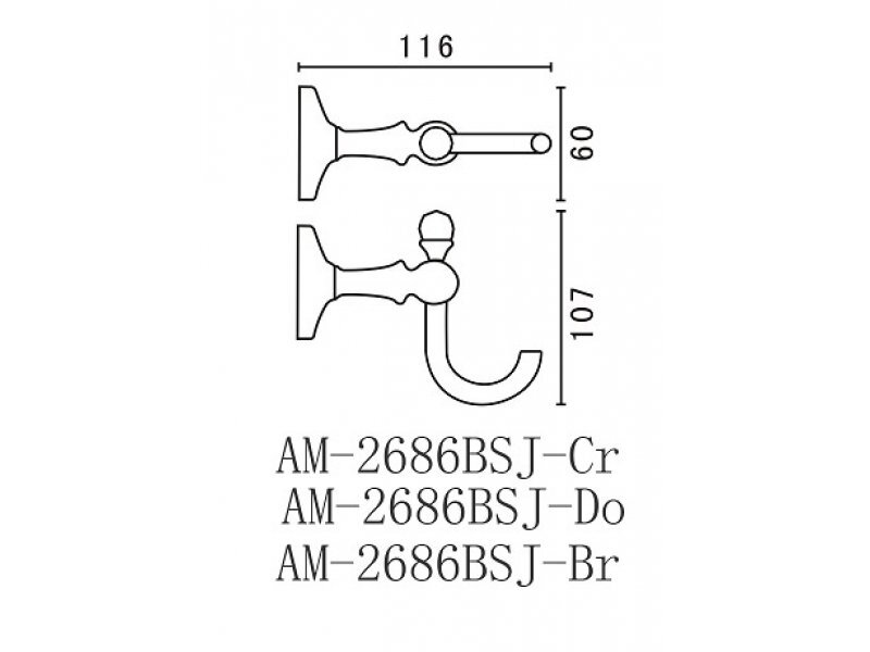 Купить Крючок Art&Max Antic Crystal AM-E-2686BSJ-Do, золото