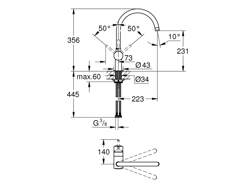 Купить Смеситель Grohe Minta 32917000 кухонный для мойки, хром