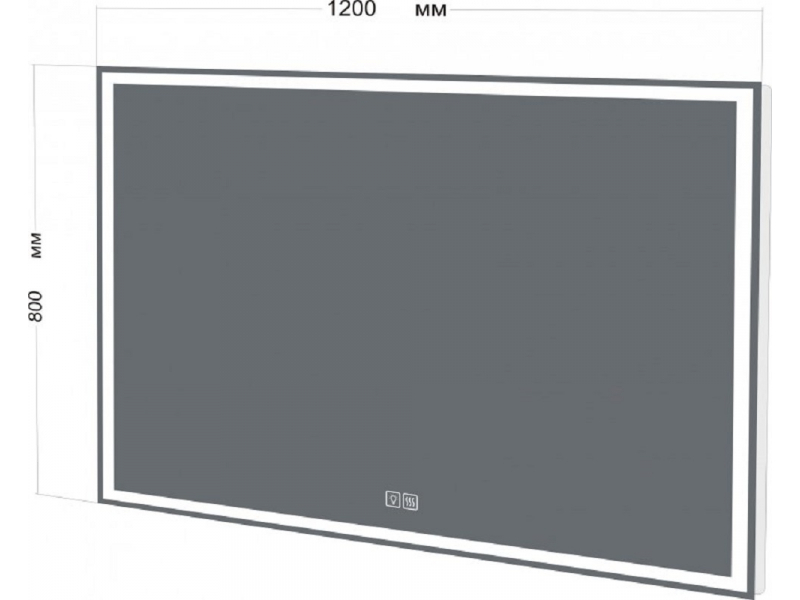 Купить Зеркало BelBagno SPC-GRT-1200-800-LED-TCH-WARM 120 x 80 см со встроенным светильником, сенсорным выключателем и подогревом