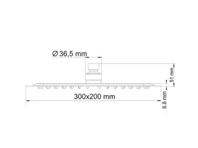 Купить Верхний душ WasserKRAFT A069, 300 x 200 мм, 1 режим струи, без держателя, хром