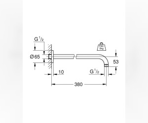 Кронштейн душевой Grohe Rainshower модерн 28361000, 400 мм, хром