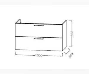 Тумба под раковину Jacob Delafon Odeon Rive Gauche 100 см, EB2524-R5-E52, цвет дуб табак, ручки хром
