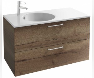 Тумба под раковину Jacob Delafon Odeon Rive Gauche 100 см, EB2524-R5-E52, цвет дуб табак, ручки хром