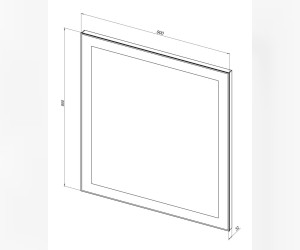 Зеркало Aquanet Алассио new 9085 90 см с Led подсветкой, сенсорный выключатель, 249346