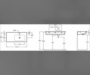 Раковина Jacob Delafon Vox EXAD112-00, крыло слева