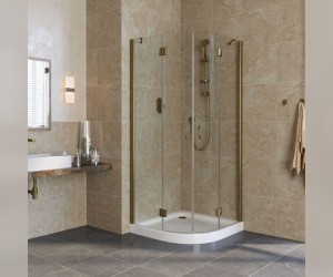 Душевой уголок Vegas Glass AFS Lux, 80 x 80 x 189.5 см, профиль бронза, стекло прозрачное
