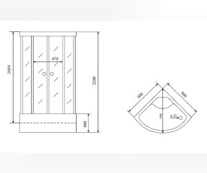 Душевая кабина Timo Standart Т-6690 Black 90 x 90 см, с крышей, с донным клапаном, черный