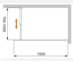 Душевое ограждение Cezares Liberta-L-1-100-C-Cr 100 x 195 см, стекло прозрачное, профиль хром