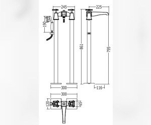 Смеситель Devon&Devon Time TIME235CR для ванны/душа, хром