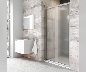 Душевая дверь в нишу Ravak Blix BLDP2-110, профиль сатин, витраж грейп, 0PVD0U00ZG