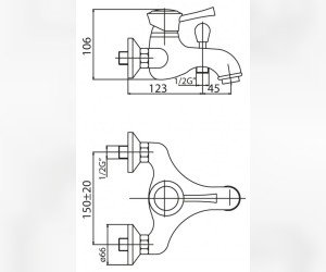 Смеситель для ванны и душа Cezares Giubileo GIUBILEO-VM-01