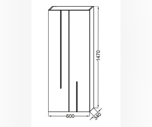 Пенал Jacob Delafon Nouvelle Vague 60 см, EB3048-S50, цвет аквамарин сатин