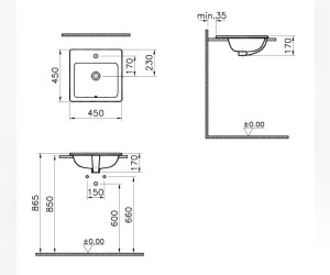 Рукомойник Vitra S20 5463B003-0001 45 см