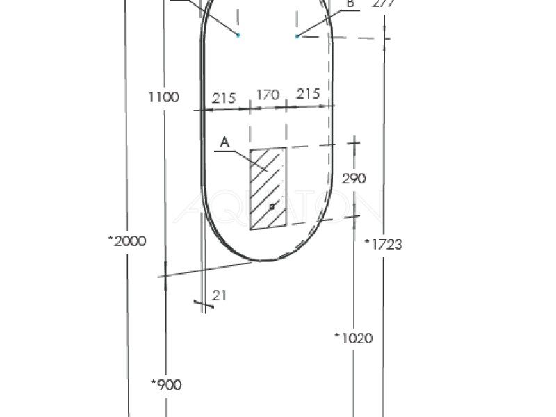 Зеркало Акватон Альто 60 x 110 см c подсветкой, белый, 1A256502A1010