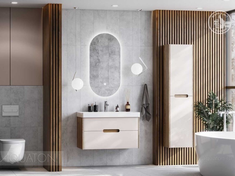 Зеркало Акватон Альто 60 x 110 см c подсветкой, белый, 1A256502A1010