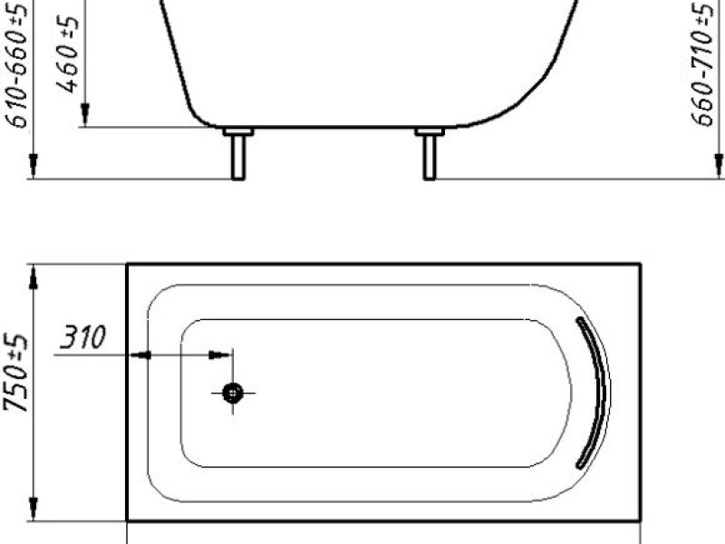 Ванна из искусственного камня Фэма Алассио 150 x 75 см