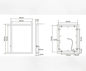 Зеркало Bemeta Hotel 127201679 60 x 3.5 x 80 см с подсветкой