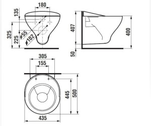 Видуар Jika Mira, 8.5104.9.000.000.1 подвесной, с решеткой