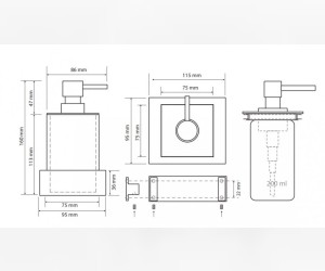 GAMMA: Настенный дозатор жидкого мыла, черный Bemeta
