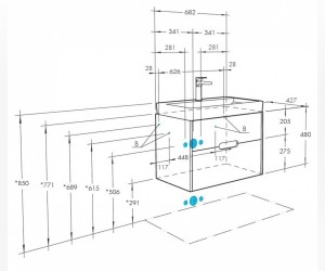 Тумба под раковину Акватон Оливия 70 см, бежевый, дуб велл, 1A254301OLVG0