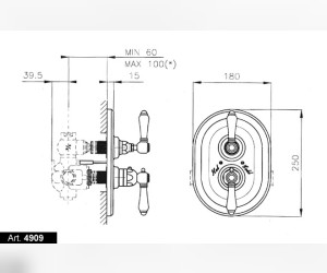 Смеситель термостатический Nicolazzi Termostatic 4909 BZ 78, бронза
