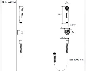 Гигиенический душ Jacob Delafon Elate E97258-CP, шланг 120 см