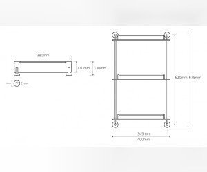 Тройная стеклянная полка 400 мм Bemeta