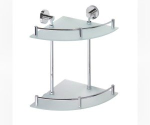 Двойная угловая стеклянная полка Bemeta