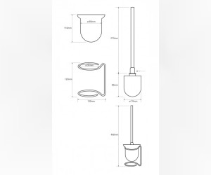 Ершик Bemeta Neo 104113109 11 x 13 x 40 см напольный, хром матовый, щетка черная