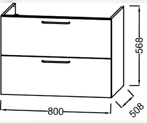 Тумба под раковину Jacob Delafon Odeon Rive Gauche 80 см, EB2522-R5-N18, цвет белый, ручки хром