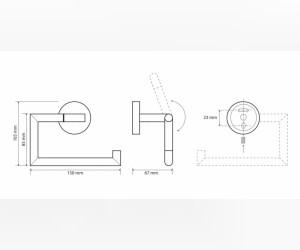 Держатель для туалетной бумаги без крышки #2; поворотный тип Bemeta