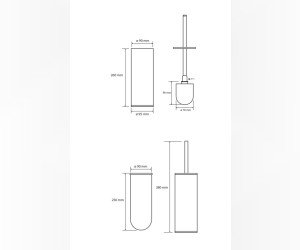 Отдельно стоящий держатель для туалетной щетки, белая щетка Bemeta