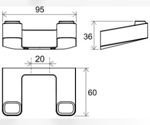 Крючок двойной Ravak TD 100.00 10, хром, X07P352
