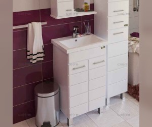 Тумба под раковину СаНта Омега 50 207001, напольная, цвет белый