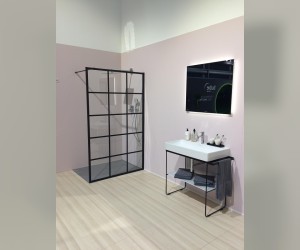 Душевое ограждение Kermi WALK-IN Dark Edition XD WW1 12020 3PK, 118-120 x 200 см с опорой, черный soft+декор, прозрачное стекло + Kermiclean