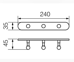 Планка с 3-мя крючками Veragio Gialetta VR.GIL-6436.CR, 23,5 см, хром