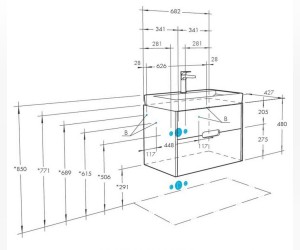 Тумба под раковину Акватон Оливия 70 см, грей, дуб ойстер, 1A254301OLUG0