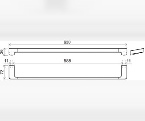 Полотенцедержатель Ravak 10 TD 310.00, 63 см, хром, X07P325