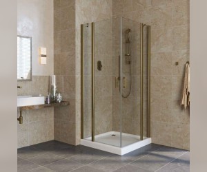 Душевой уголок Vegas Glass EFA Lux, 100 x 100 x 199.5 см, профиль бронза, стекло прозрачное