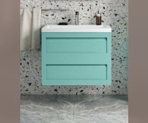 Тумба под раковину Art&Max Platino 75 см подвесная, светло-зеленый матовый, AM-Platino-750-2C-SO-MM