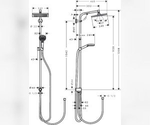 Душевой гарнитур Hansgrohe Crometta E 240 1jet Showerpipe Reno EcoSmart 27289000 9 л с верхним душем