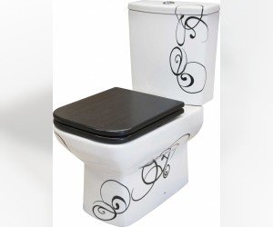 Напольный унитаз Della Quattro Wood DE51109002210 крышка микролифт, джаз черный