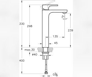 Смеситель Vitra Sento A42514EXP для раковины, хром