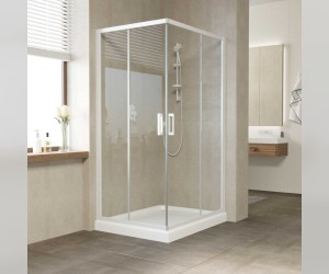 Душевой уголок Vegas Glass Za-F 110 x 100 x 190 см, профиль белый, стекло прозрачное