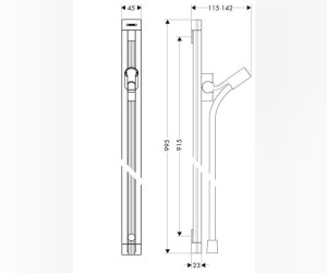 Штанга для душа Hansgrohe Raindance 27636000 UnicaS0 90 см