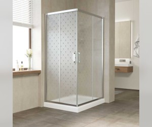 Душевой уголок Vegas Glass Za-F 90 x 80 x 190 см, профиль хром глянцевый, стекло флёр-де-лис