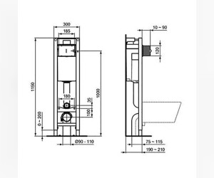 Инсталляция Ideal Standard PROSYS ECO FRAME M, E233267 для унитаза, узкая